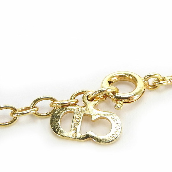 Christian Dior Necklace Metal Gold Plated CD Women\'s